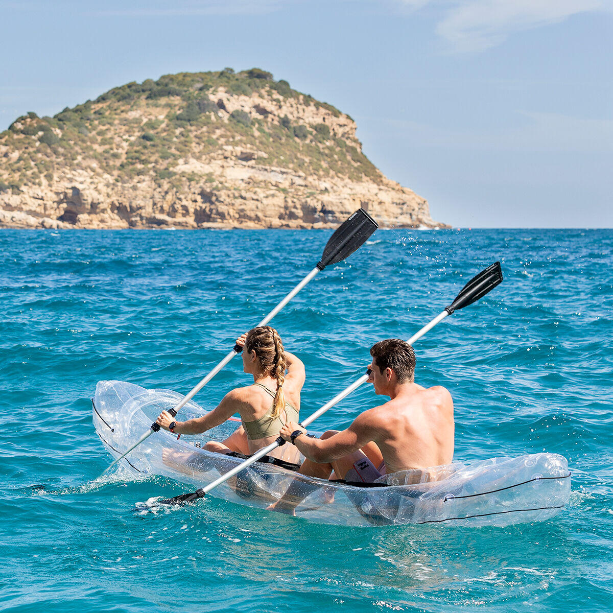 Kayak Hinchable Transparente con Accesorios Paros 312 cm 2 plazas