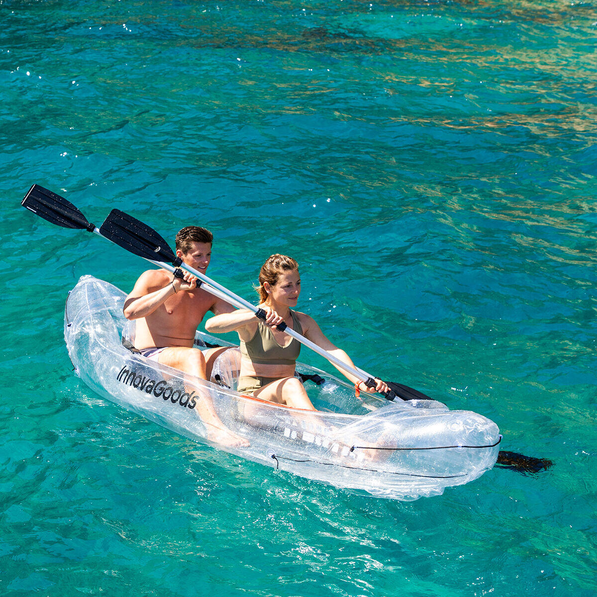 Kayak Hinchable Transparente con Accesorios Paros 312 cm 2 plazas
