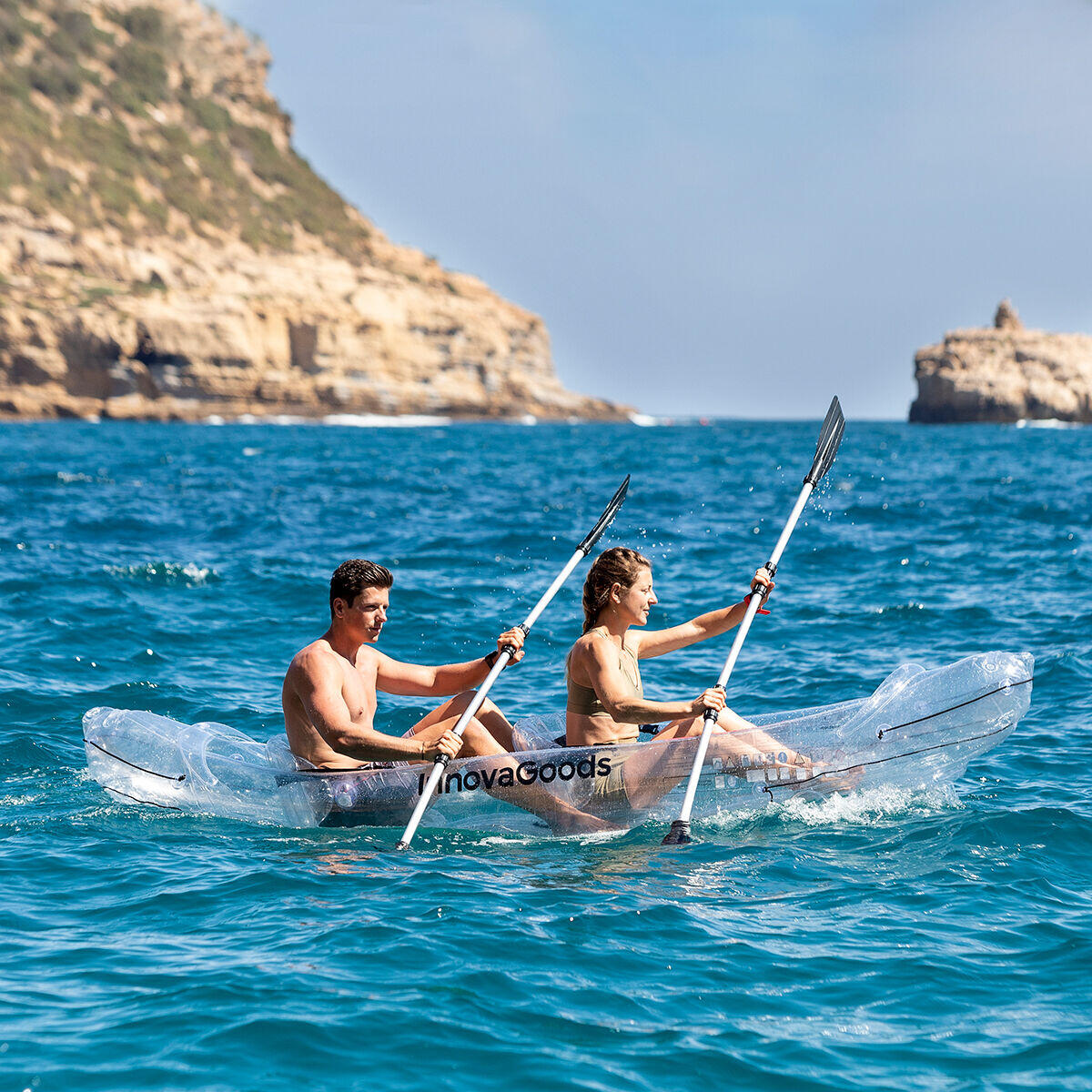 Kayak Hinchable Transparente con Accesorios Paros 312 cm 2 plazas