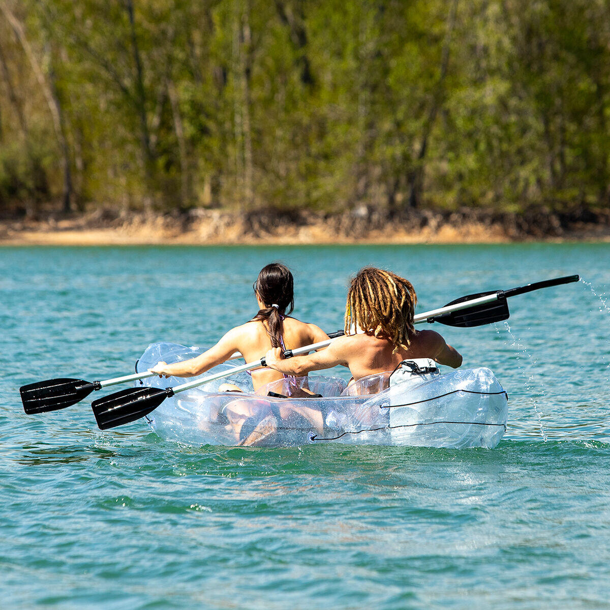 Kayak Hinchable Transparente con Accesorios Paros 312 cm 2 plazas