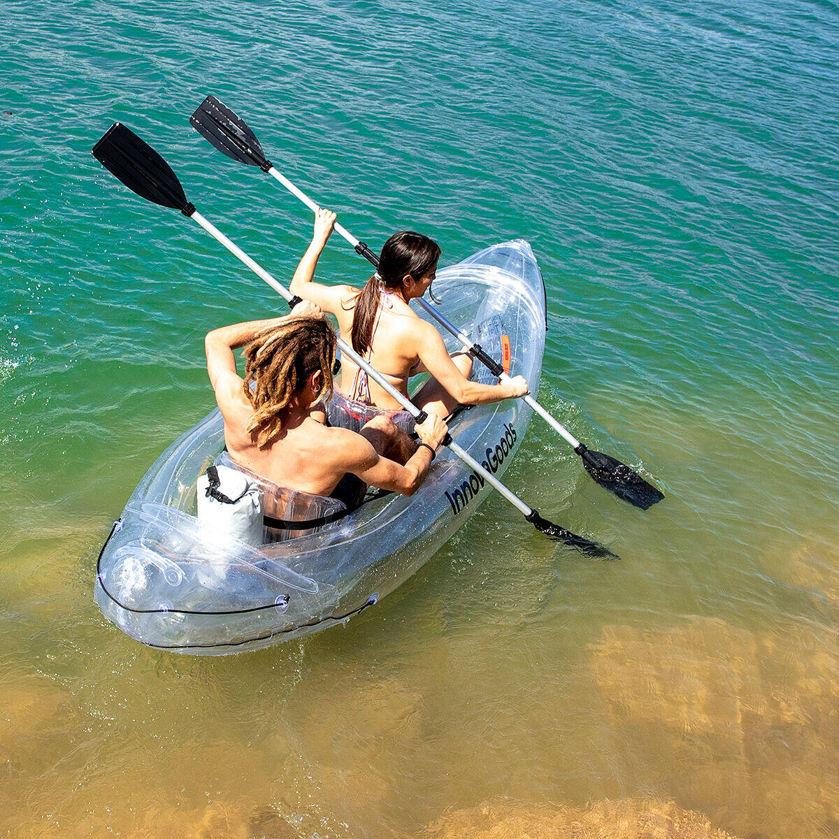 Kayak Hinchable Transparente con Accesorios Paros 312 cm 2 plazas
