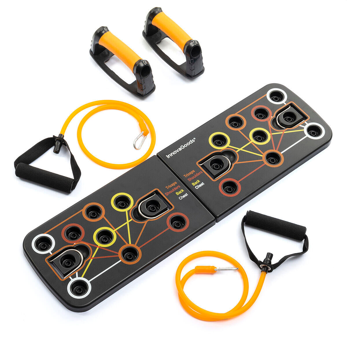 Tabla de Flexiones Push-Up con Bandas de Resistencia + guia