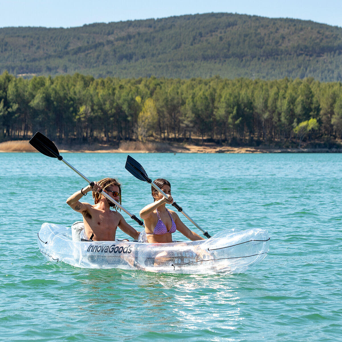 Kayak Hinchable Transparente con Accesorios Paros 312 cm 2 plazas