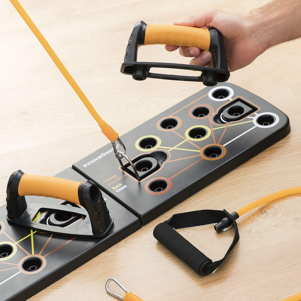 Tabla de Flexiones Push-Up con Bandas de Resistencia + guia