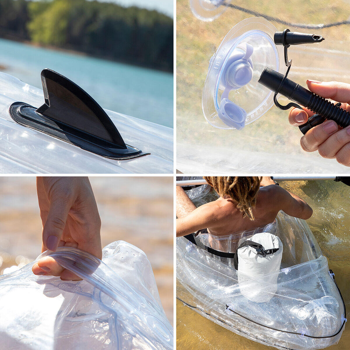 Kayak Hinchable Transparente con Accesorios Paros 312 cm 2 plazas